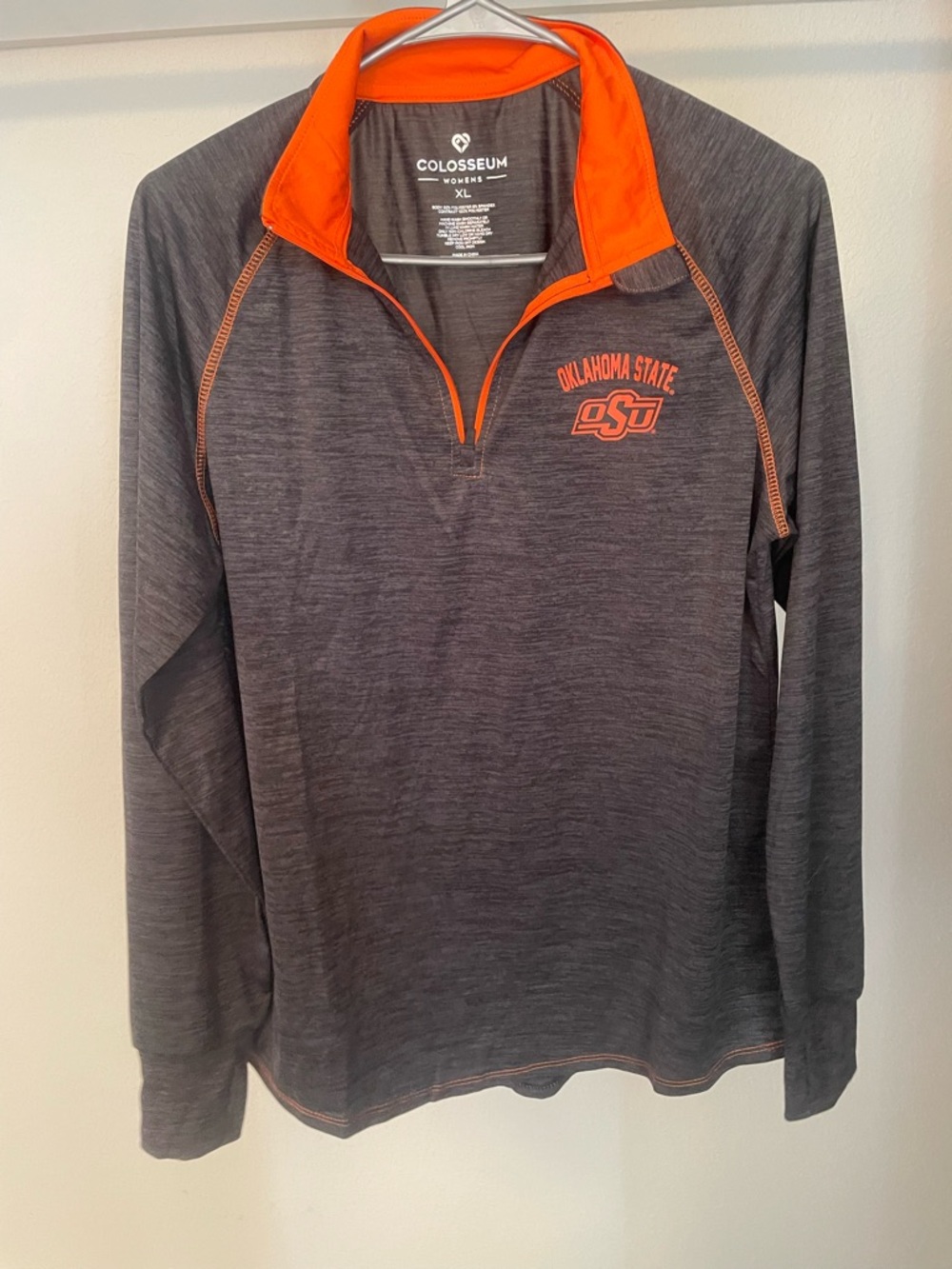 Colosseum Women's Oklahoma State Gray and Orange Quarter-Zip Pullover